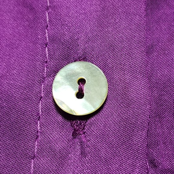 Vintage oversized short sleeve purple silk blend blouse - Picture 4 of 12